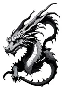 dragon and pieces arranged tattoo design idea