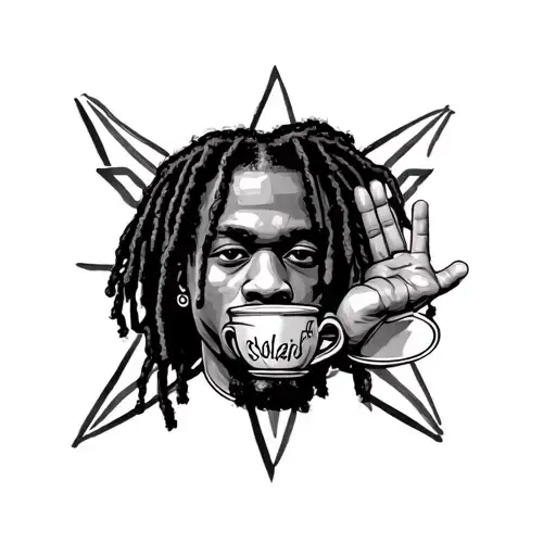 chief keef glo gang star with cup hand tattoo tattoo design idea
