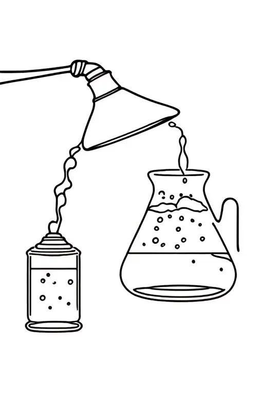 lamp and salt shaker pouring tattoo design idea