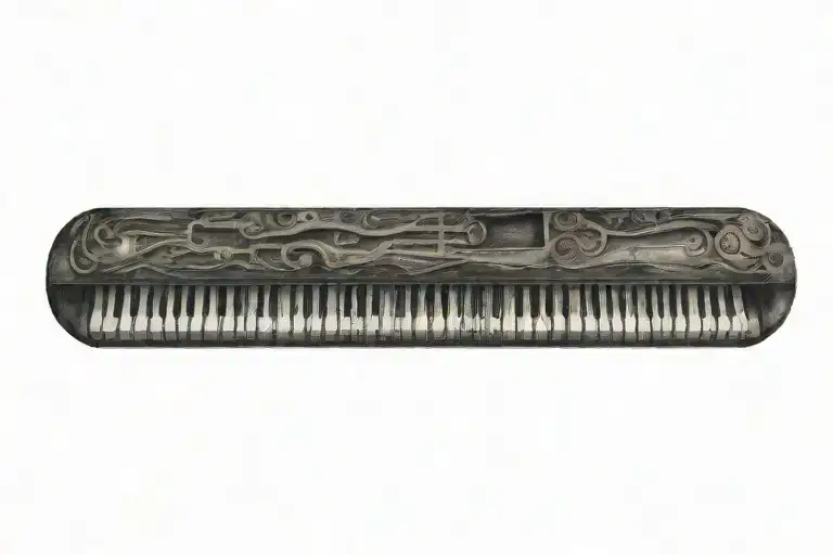 Piano tattoo design idea