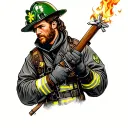 Firefighter fighting Irish  tattoo design idea