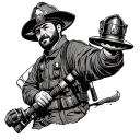 Firefighter fighting Irish  tattoo design idea