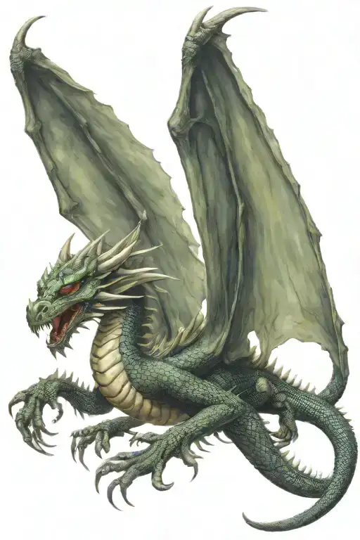 a twoheaded dragon with two wings tattoo design idea