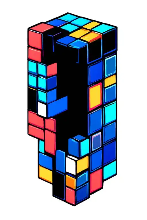 tetris blocks body tattoo design idea