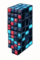 tetris blocks body tattoo design idea