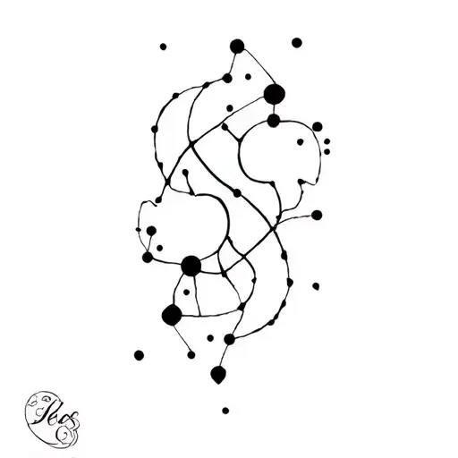 leo and Gemini constellation intertwined tattoo design idea