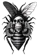 death head moth resting tattoo design idea