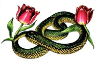 tulips, 2001,snake tattoo design idea