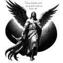 isaiah 6:8 written with arc angel michael tattoo design idea
