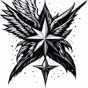 supernova Aquarius Sagittarius love star tattoo design idea