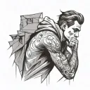 sketch tatoo overthinker man very simple sketch tattoo design idea