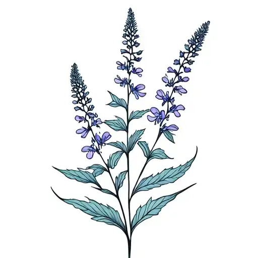 lupine flowers tattoo design idea