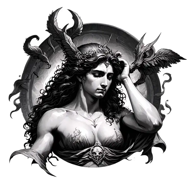 Hades Ariane Eden Achille Greek Mythology tattoo design idea