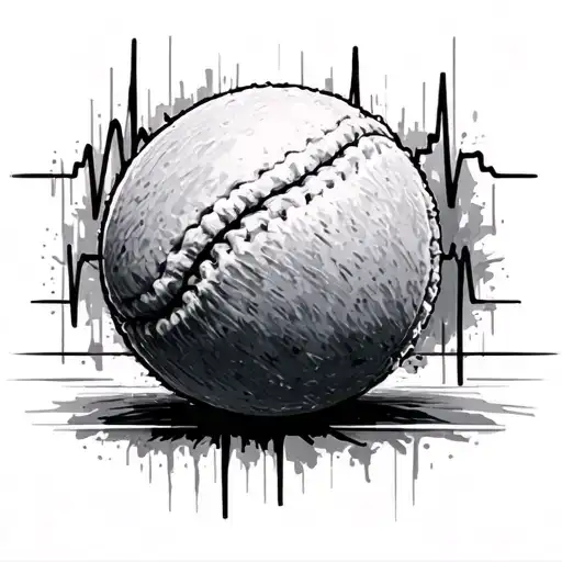 Tennis Ball heartbeat tattoo design idea