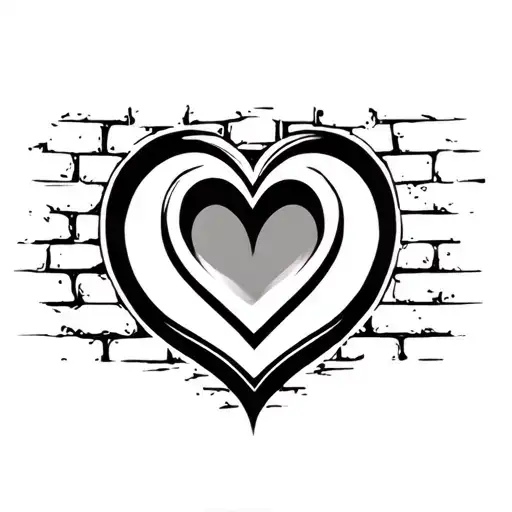 brick wall encircling a heart tattoo design idea