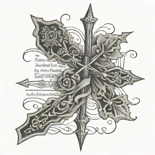 Cross with proverbs 14:23 under it tattoo design idea