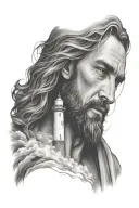 Lighthouse stormy condition tattoo design idea