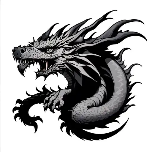Rising Dragon tattoo design idea