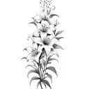 multiple flower half sleeve featuring spider lilies blooming along tattoo design idea