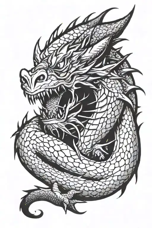 angry dragon for cover shoulder tattoo design featuring tattoo design idea