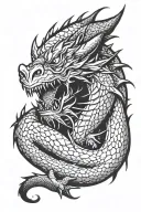 angry dragon for cover shoulder tattoo design featuring tattoo design idea
