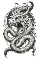 angry dragon for cover shoulder tattoo design featuring tattoo design idea