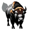 bison geometric design tattoo design idea