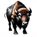 bison geometric design tattoo design idea