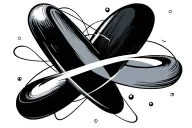 quantum entanglement between 2 protons with line between the 2 tattoo design idea