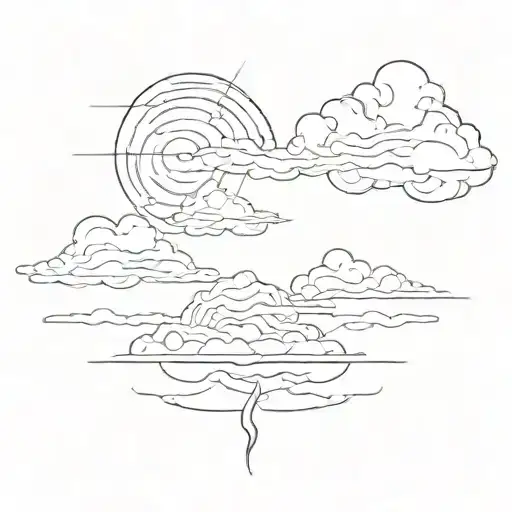 single brush stroke line outlining the distant sky tattoo design idea