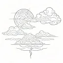 single brush stroke line outlining the distant sky tattoo design idea