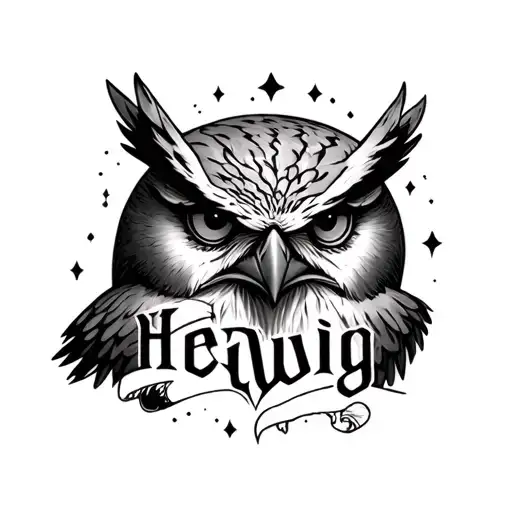 "Hedwig" Just Text Tattoo tattoo design idea