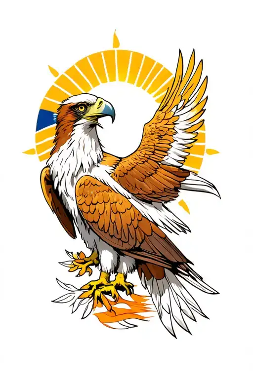 Philippine eagle with Philippine sun tattoo design idea