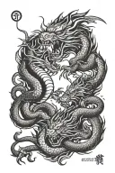 dragon and tiger fighting tattoo design idea