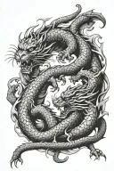 dragon and tiger fighting tattoo design idea