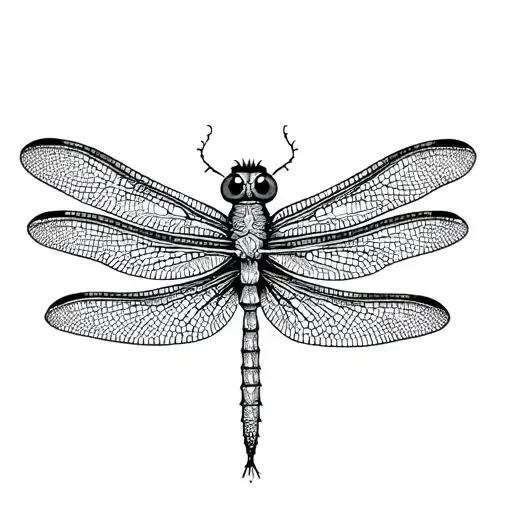 Dragonfly made tattoo design idea