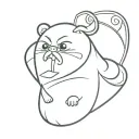 an angry dumpling tattoo design idea
