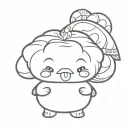 an angry dumpling tattoo design idea
