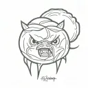 an angry dumpling tattoo design idea