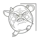 an angry dumpling tattoo design idea
