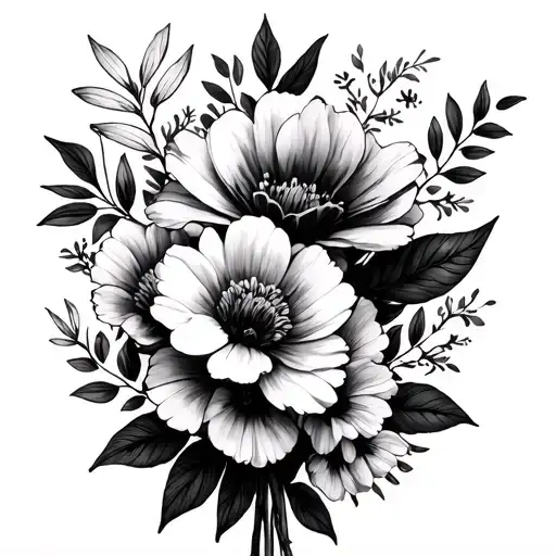 birth flower bouquet 3 February birth flowers 1 March 1 May 3 julys 2 octobers 1 November 3 December tattoo design idea