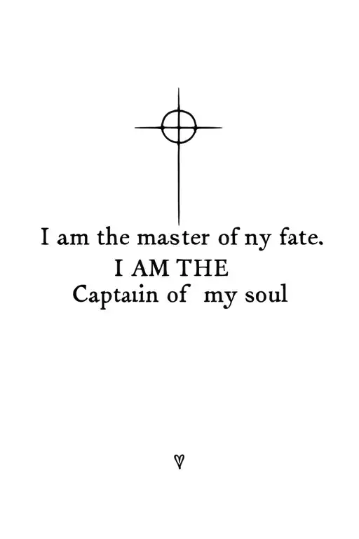I am the master of my fate, I am the captain of my soul tattoo design idea