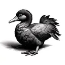 realistic dodo bird sitting tattoo design idea