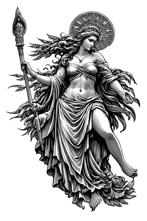 athena greek goddess tattoo design idea