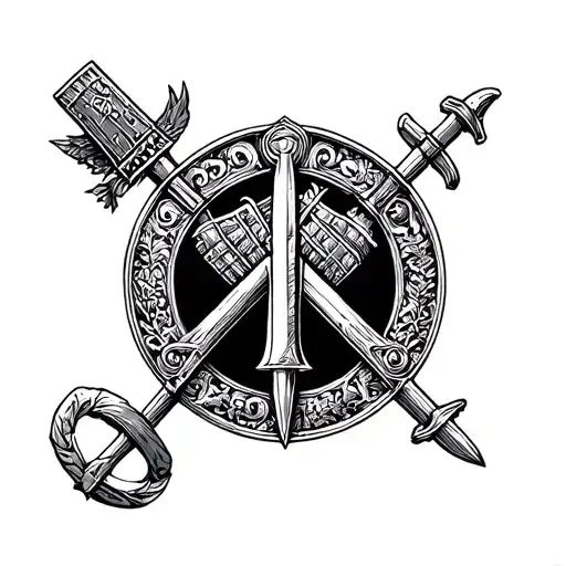 roman gladiator spqr roman symbol tattoo design idea