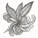 feather swirl tattoo design idea