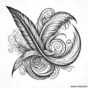 feather swirl tattoo design idea