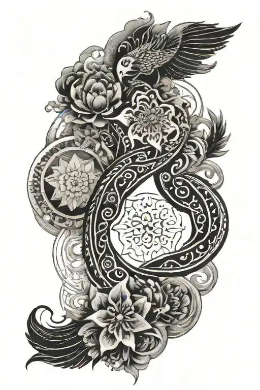 I want black and white tatoo with symbols from ancient Persia but it needs to be very very minimal. keep it simple but m tattoo design idea