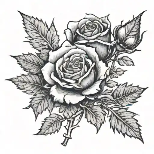 Rose And Thistle Entwined tattoo design idea