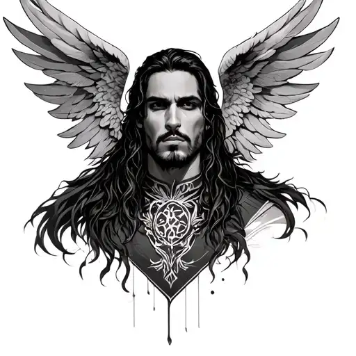 arcangel miguel angel tunic tattoo design idea